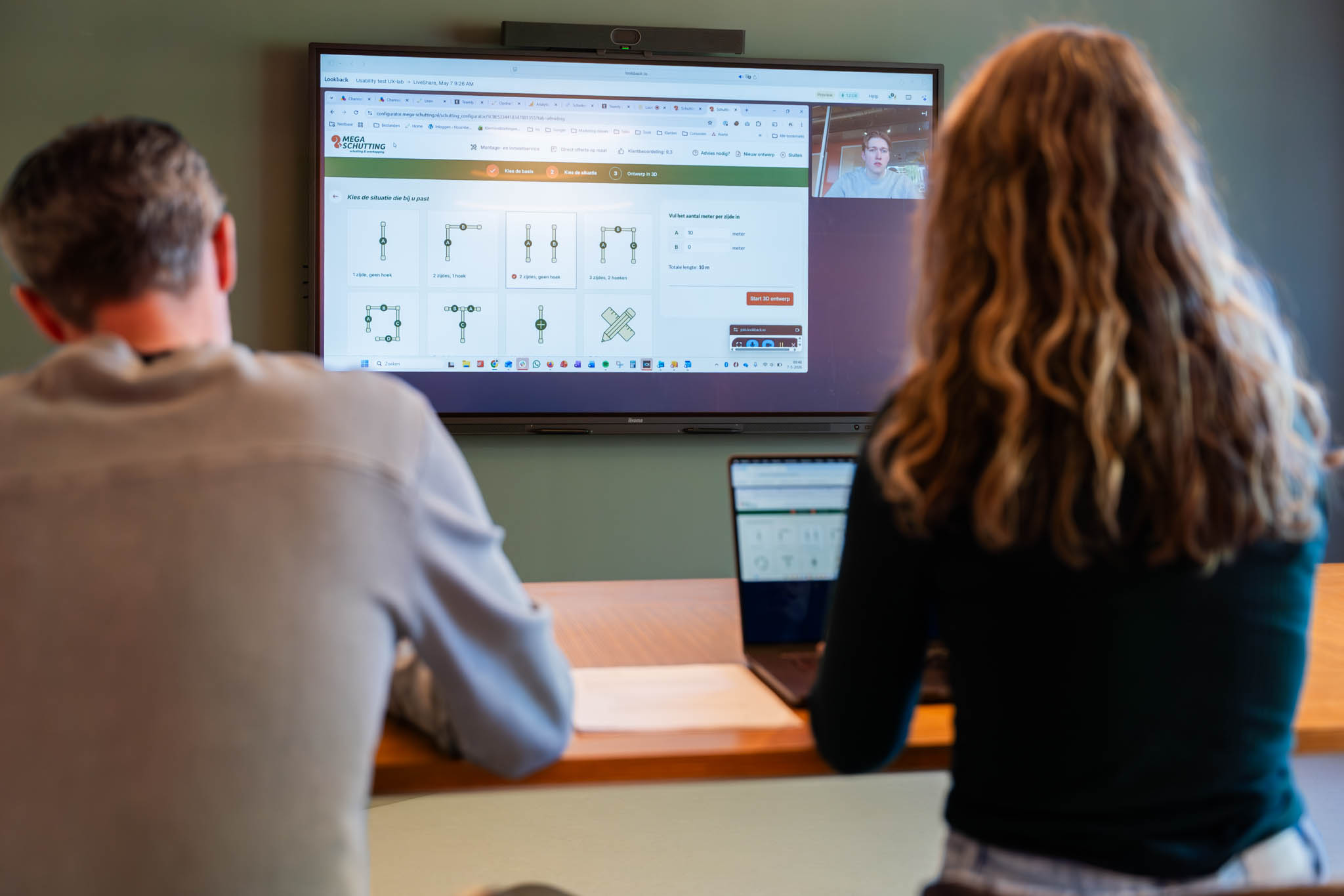 Live meekijken naar een usability test op het grote scherm